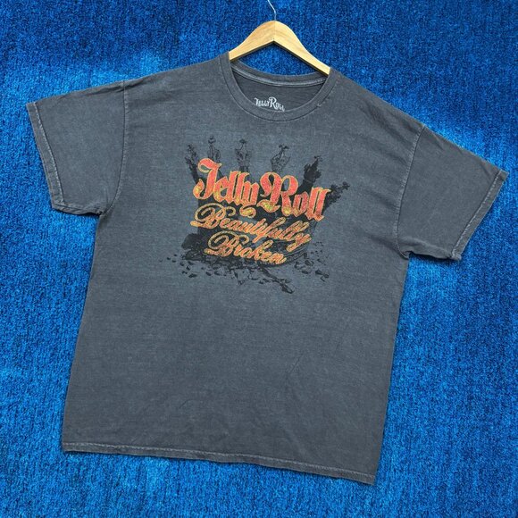 Jelly Roll Beautifully Broken Smashed Crown Country Tee L - Picture 3 of 4